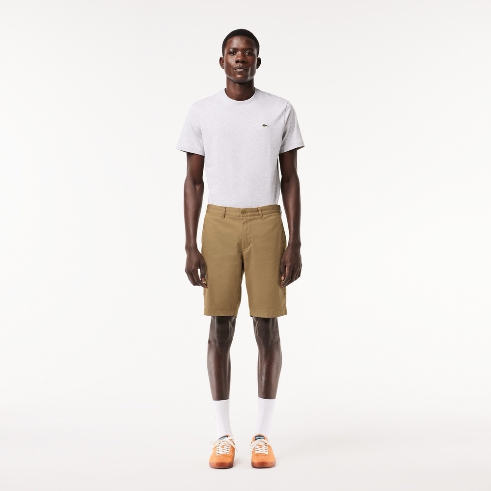 Lacoste Gabardine Shorts Men's 36 Beige Slim Fit Slash Pockets Mid-Rise Outdoor - Picture 2 of 16